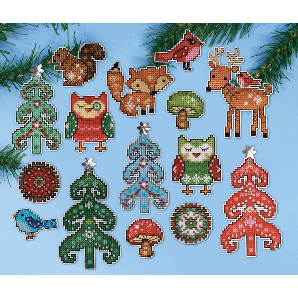 Woodland Friends Plastic Canvas Ornament Kit